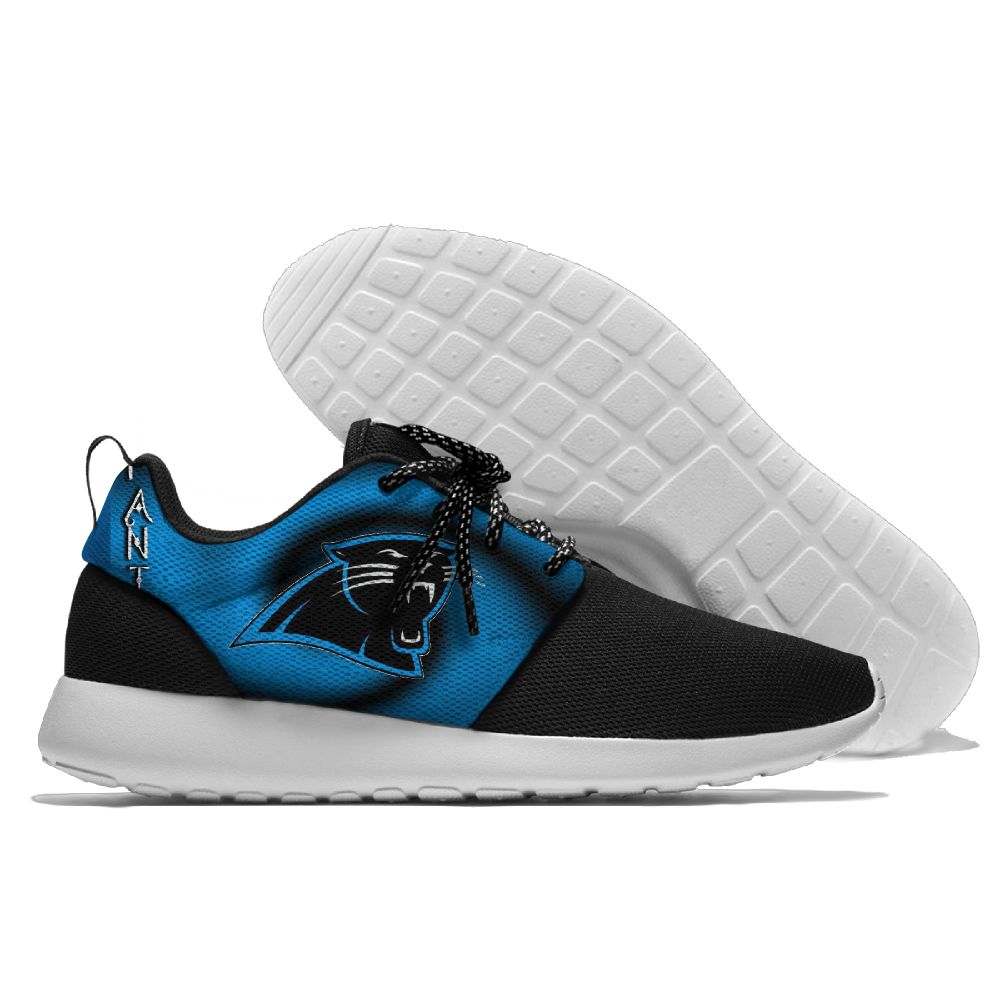 Women's NFL Carolina Panthers Roshe Style Lightweight Running Shoes 005